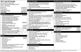 Audi S6 2021 AWD 2.9T quattro Prestige 4dr Sedan