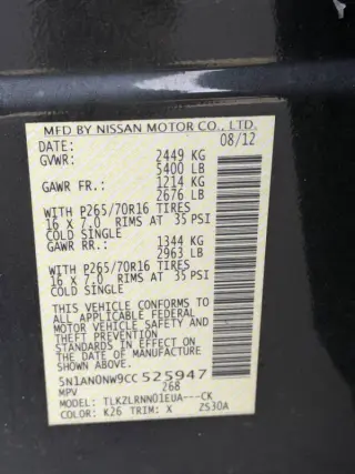 2012 Nissan Xterra S