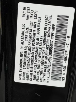 2016 Honda Odyssey Touring