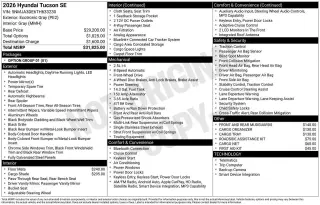 Hyundai TUCSON 2026 SE 4dr SUV