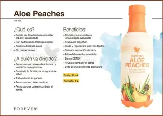 Aloe para beber con melocotón