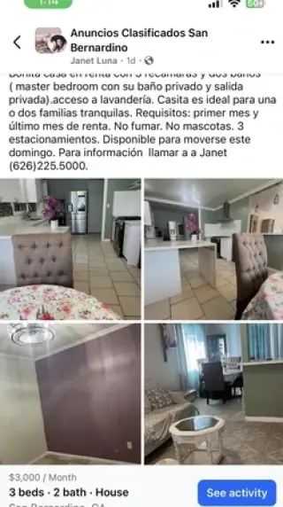 One bed apartment for rent