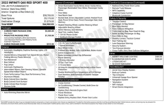 INFINITI Q60 2022 Red Sport 400 2dr Coupe