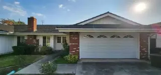 Garage door with top windows