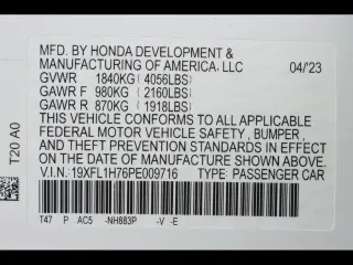Honda Civic 2023 EX-L 4dr Hatchback