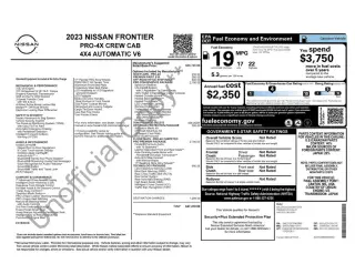 Nissan Frontier 2023 4x4 PRO-4X 4dr Crew Cab 5 ft. SB