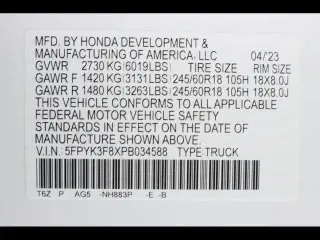 Honda Ridgeline 2023 AWD Black Edition 4dr Crew Cab 5.3 ft. SB