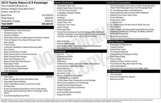 Toyota Sienna 2015 LE 7-Passenger Auto Access Seat 4dr Mini-Van