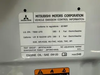 Mitsubishi Outlander PHEV 2018 AWD SEL 4dr SUV
