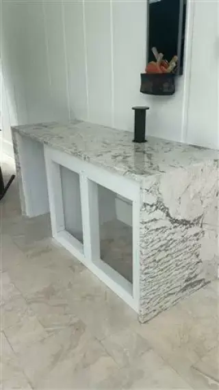Counter tops marble granite.