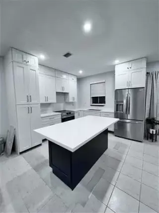 Counter tops marble granite.