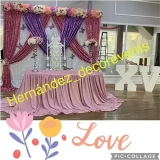 Carpas con draping mesas princ
