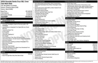 Hyundai SANTA CRUZ 2026 SEL 4dr Crew Cab 4.3ft SB