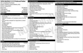 Mazda Mazda3 Sedan 2026 2.5 S Preferred 4dr Sedan