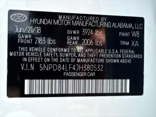 Hyundai ELANTRA 2018 SEL 4dr Sedan (US)