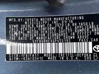 Toyota Corolla 2016 L 4dr Sedan 6M