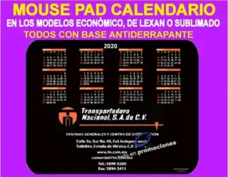 MOUSE PAD CALENDARIO A COLOR