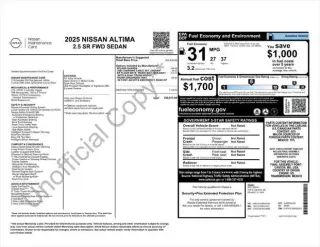Nissan Altima 2025 2.5 SR 4dr Sedan