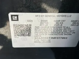 Chevrolet Malibu 2021 LT 4dr Sedan