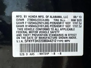 Honda Pilot 2013 LX 4dr SUV