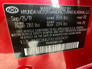 Hyundai ELANTRA 2020 Value Edition 4dr Sedan
