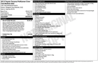 Toyota Tacoma 2013 4x2 PreRunner V6 4dr Double Cab 5.0 ft SB 5A