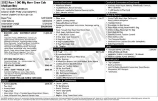 Ram 1500 2022 4x4 Big Horn 4dr Crew Cab 6.4 ft. SB Pickup