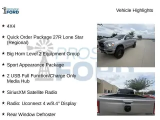 Ram 1500 2020 4x4 Big Horn 4dr Crew Cab 5.6 ft. SB Pickup