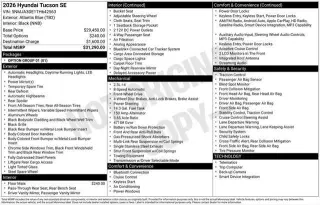 Hyundai TUCSON 2026 SE 4dr SUV