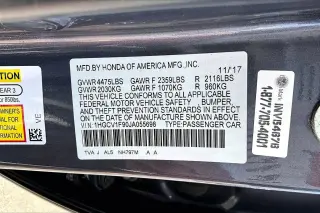 Honda Accord 2018 Touring 4dr Sedan (1.5T I4)