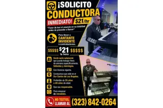 ¡SOLICITO CONDUCTORA