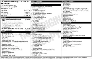 Jeep Gladiator 2025 4x4 Sport S 4dr Crew Cab 5.0 ft. SB