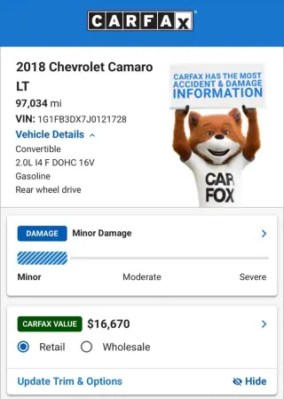 2018 CHEVROLET CAMARO