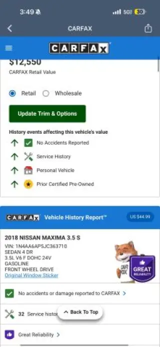2018 NISSAN MAXIMA