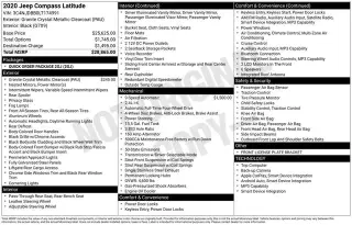 Jeep Compass 2020 4x4 Sun and Safety Edition 4dr SUV
