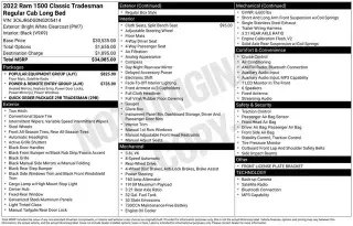 Ram 1500 Classic 2022 4x2 Tradesman 2dr Regular Cab 8 ft. LB Pickup