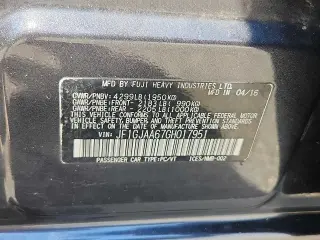 Subaru Impreza 2016 AWD 2.0i 4dr Sedan CVT