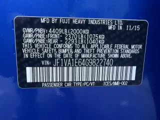 2016 Subaru WRX Premium