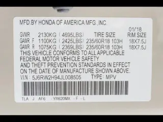 Honda CR-V 2018 AWD Touring 4dr SUV