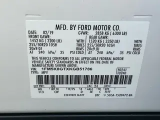 Ford Explorer 2019 AWD Sport 4dr SUV