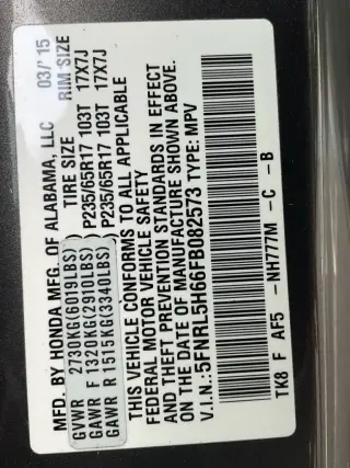 Honda Odyssey 2015 EX-L 4dr Mini-Van