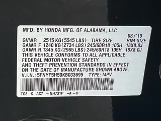 Honda Pilot 2019 EX-L 4dr SUV