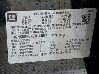 Chevrolet Tahoe 2016 4x4 LT 4dr SUV