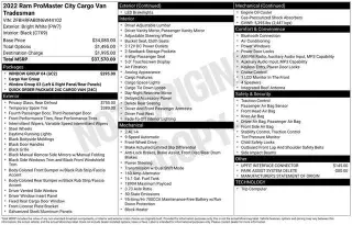Ram ProMaster City 2022 Base 4dr Mini-Van