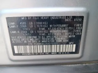 2013 Subaru Outback 2.5I LIMITED