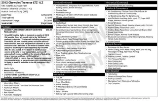 Chevrolet Traverse 2012 LTZ 4dr SUV