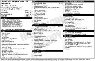 Ram 2500 2024 4x4 Big Horn 4dr Crew Cab 6.3 ft. SB Pickup