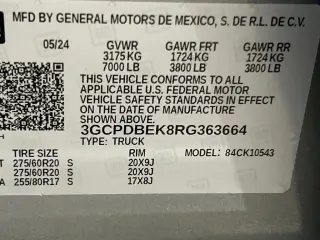 Chevrolet Silverado 1500 2024 4x4 Custom 4dr Crew Cab 5.8 ft. SB