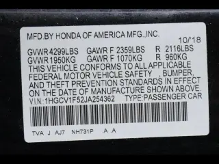 Honda Accord 2018 EX-L 4dr Sedan (1.5T I4)