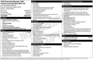 Chevrolet Silverado 1500 2025 4x2 Custom 4dr Crew Cab 5.8 ft. SB
